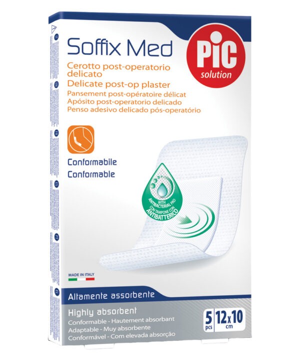 5 cerotti soffix med sterili 12x10cm con antibatterico